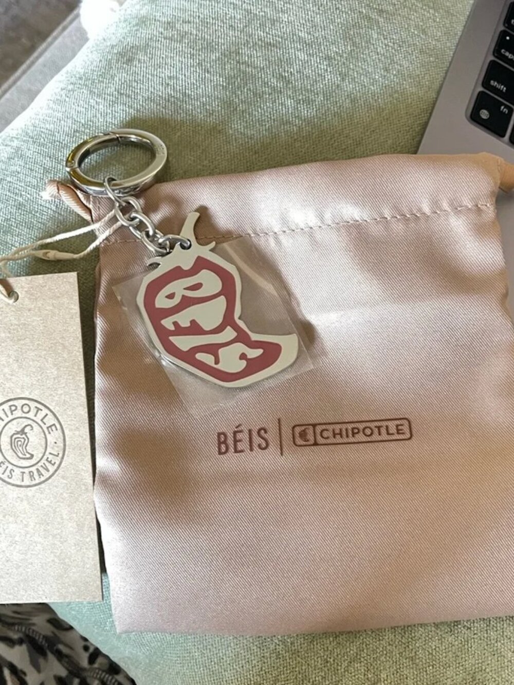 Beis x Chipotle Red Pepper Enamel Keychain Charm Limited Edition Holiday Collab